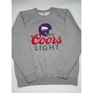 Coors‎ Light Football Helmet Graphic Sweatshirt Mens Gray Large Pullover